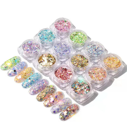 Prime Quality Wholesale PET Glitter Shapes Holographic or Iridescent Chunky Mixes Hexagon Glitter