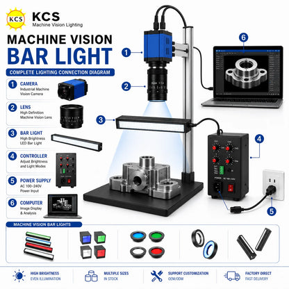 High Brightness 24V LED Bar Light for Machine Vision Surface Inspection Industrial Linear Illuminator