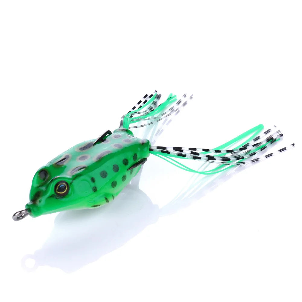 5pcs/set Plastic Frog Fishing Lures 55mm 8g Bass Soft Frog Bait Octopus Skirts Japan Bait Hook