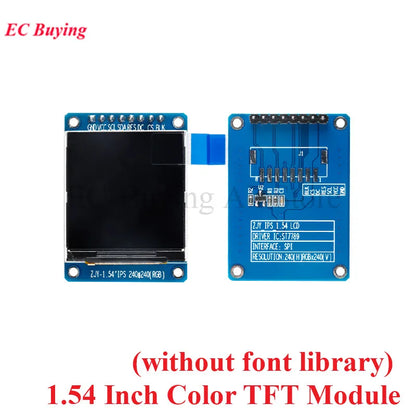 1.54 Inch 1.54" Full Color TFT Display Module HD IPS LCD LED Screen 240x240 SPI Interface ST7789 With/Without Font Library