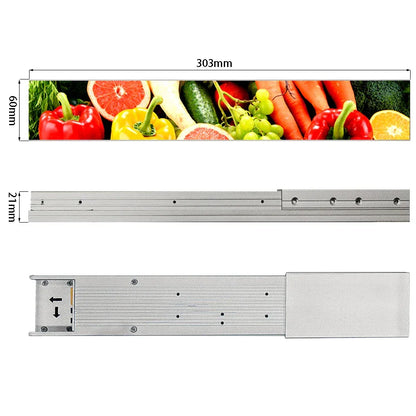 The LED Screen on the Shelves of Shopping Malls and Retail Stores and the LED Strip Screen of Digital Advertisements