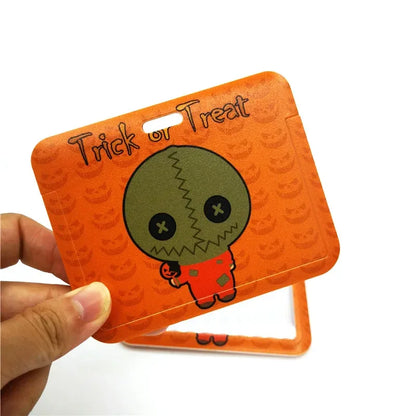 Halloween Trick R Treat Art Cartoon Anime Fashion Lanyards Bus ID Name Work Card Holder Accessories Decorations Kids Gifts