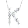 Pass Diamond Tester Letter C Multi Cut VVS Moissanite Necklace 925 Silver Platinum Plated Elegant Fine Jewelry Necklace