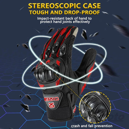 Motorcycle Gloves Summer Waterproof Touch Screen Full Finger Gloves Protective Anti-fall Guantes Moto Non-slip Riding Gloves