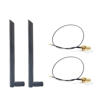 NEW Dual band 5dbi Wireless WiFi Antenna RP-SMA + MHF4 Pigtail Cable for NGFF M.2 Card AX210 AX200 9260 3G/4G Module