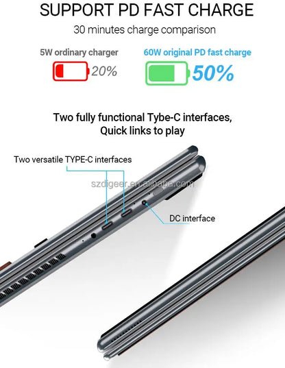 New Factory Price Notebook Computer Dual 14 Inches Touchscreen 16GB ROM 1TB SSD Intel N150 CPU English IPS Metal Casing Windows