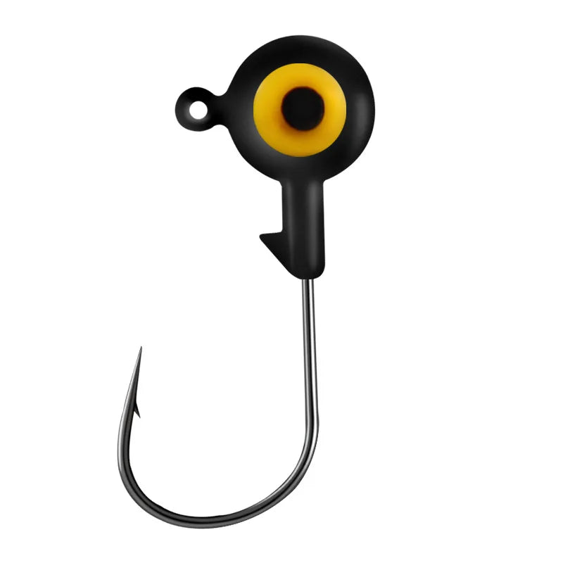 FTK Carbon Steel Fishhooks Lead Head Jig for Carp Bass Fishing with Soft Lures Worm Hook for River Target Species Saltwater Fish