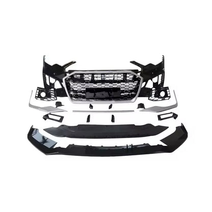 Car A6 S6 C8 4K Front Bumper Facelift RS6 Style Body Kits With Gloss Black Honeycomb for Audi A6 S6 C8 2019-2025