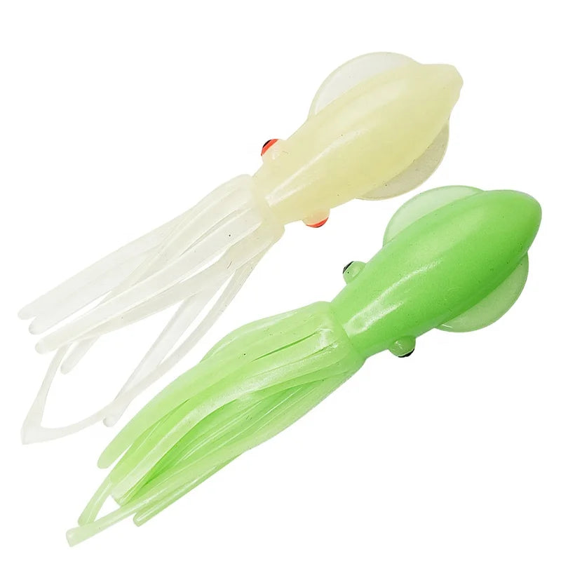 China Fishing Lure Supplier 3in 7.5cm 3g Trolling Squid Fishing Lure Solid Rubber Troll Squid Lure Luminous