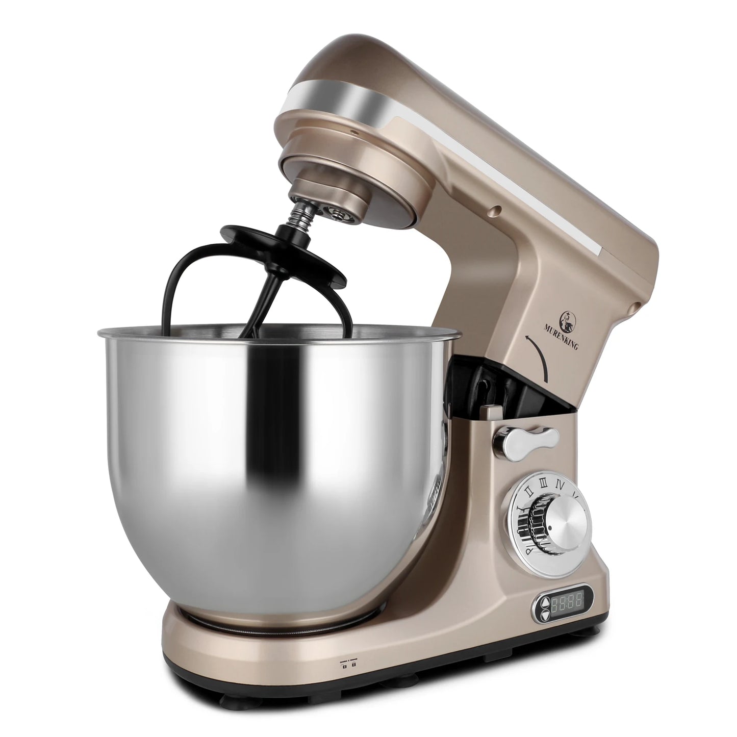 Stand Mixer 500W 6QT Electric 6-Speed Tilt-head Food Mixer Stainless Steel Mixing Bowl Dough Hook Wire Whip Flat Beater Splash