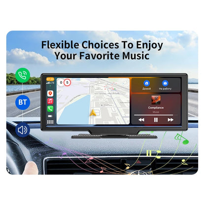 SUNWAYI Newest 10.26 Inch HD Portable Carplay Car 4K Dash Cam 1080P Reverse Camera Dual Lens WiFi Car Recorder Navigation GPS