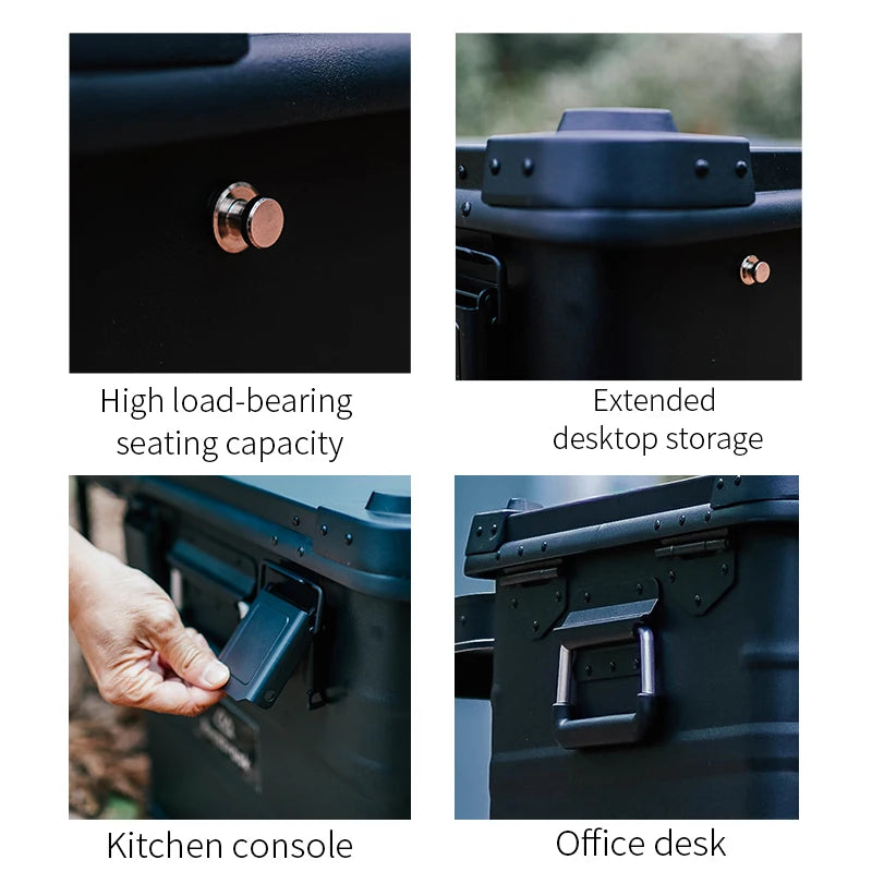 N10 for ROCKBROOK Custom 84L Aluminum Kitchen Storage Container Black Foldable Outdoor Camping Box for Car Travel Nature Hike