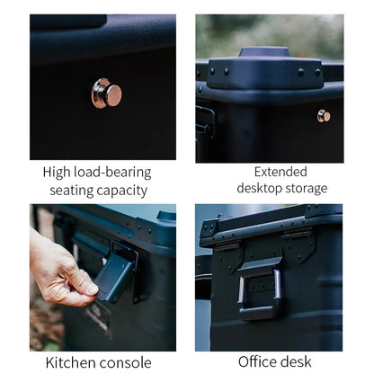 N10 for ROCKBROOK Custom 84L Aluminum Kitchen Storage Container Black Foldable Outdoor Camping Box for Car Travel Nature Hike