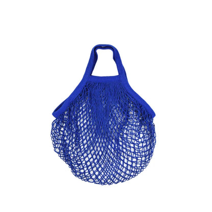 Recycled Reusable Cotton String Mesh Net Shopping Bag Long Handle Fruit Vegetable Grocery Produce Tote for Daily Life Letter
