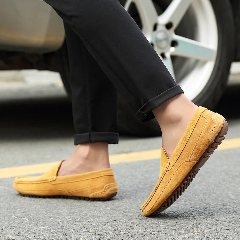 Suede Leather Man Loafers Luxury 2021 Casual Shoes For Men Boat Shoes Handmade Men Slipon Driving Shoes Male Moccasins Zapatos99