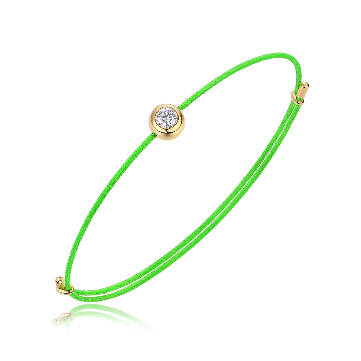 VVS1 Round Moissanite Gemstone Rope Bracelet Luxury Women Jewelry for Girls Pink Red Rope Moissanite Charm Bracelet