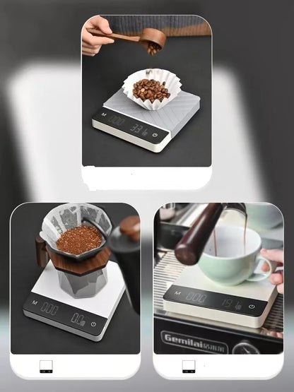 High Quality Multi-Function Digital Food Electronic Drip Chronograph Kitchen Coffee Scale with Electric Power Source