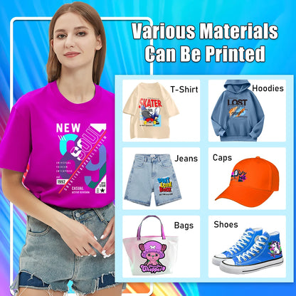 COLORSUN Best Selling A3 Size Roll Film T-shirt Textile Printing Machine Roll to Roll DTF Printer with Software Free