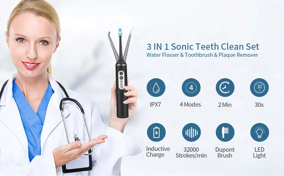 Electric Toothbrush Small Batch Customization logo Low MOQ  Powerful Smart Rechargeable 3 in 1Electric Toothbrush