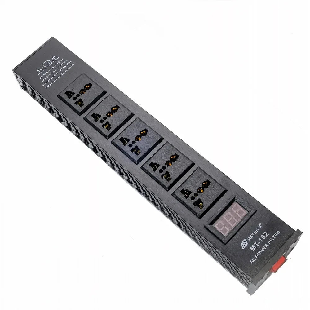 Matihur MT-102 Audio Noise AC Power Filter Power Conditioner Power Purifier Surge Protection with EU Outlets Power Strip hifi