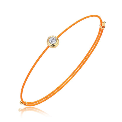 VVS1 Round Moissanite Gemstone Rope Bracelet Luxury Women Jewelry for Girls Pink Red Rope Moissanite Charm Bracelet