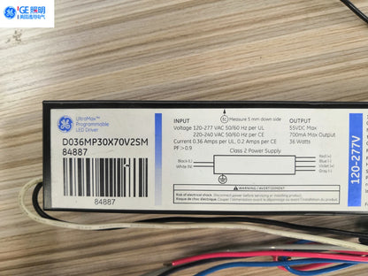 GE-UltraMax 120-277V Input 36W  700mA Max Output 84887 D036MP30X70V2SM 0-10V Dimming Programmable LED Driver