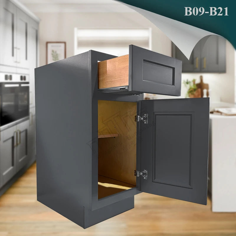US Small Kitchen Remodeling Modern American Shaker Style Kitchen Cabinets Ready to Assemble in Stock RTA Kitchen Base Cabinets
