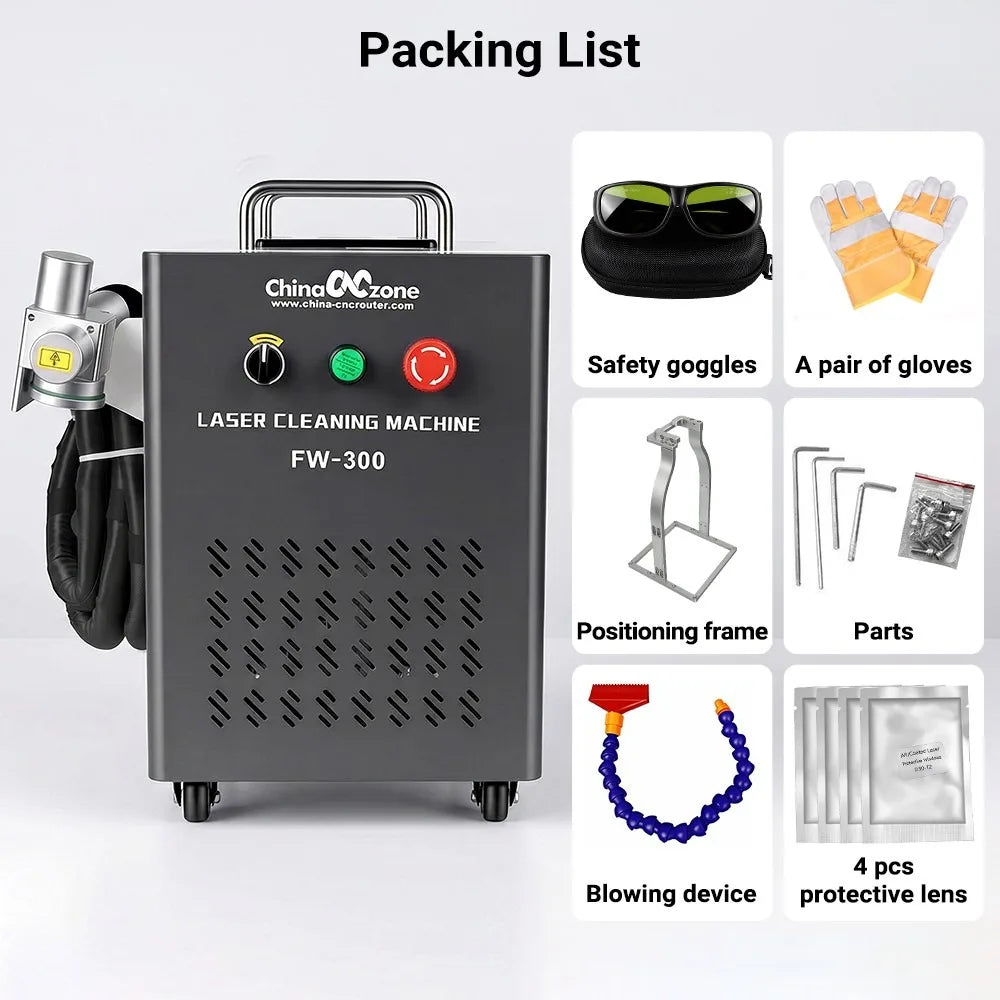 Scotle EU Warehouse 300W Air-cooled JPT 2mj 5mj 15mj Pulsed Laser Cleaning Machine Cleaner for Metal Wood Clean Oil/Paint Remove