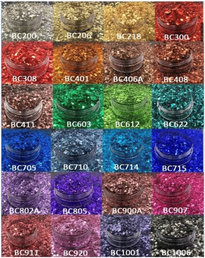 Prime Quality Wholesale PET Glitter Shapes Holographic or Iridescent Chunky Mixes Hexagon Glitter