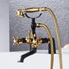 European Style Deck Mount Bathtub Faucet Antique Shower Mixer Tap with Shower Head