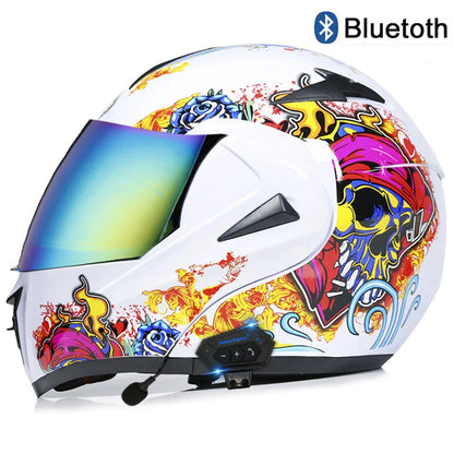 Carbon Fiber Pattern Electric Scooter Motorcycle Blueto0th Wireless Headphone Speaker Open Face Double Lens Full Face Helmets