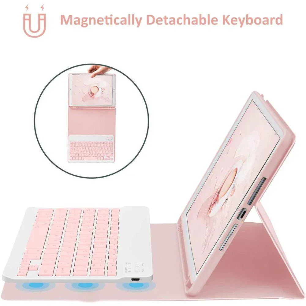 Spanish Keyboard Case For iPad Air Pro 11 13 2024,iPad 10.2 7/8/9th 10th 2022 Gen Air 3 4 5 10.9 Pro 12.9 Funda Cover For iPad