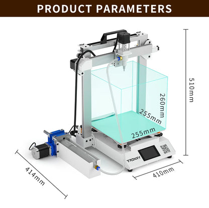 TRONXY MOORE 2 PRO High-Speed 3D Printer for Pottery & Ceramic Clay 255*255*260 mm Automatic Folding Design