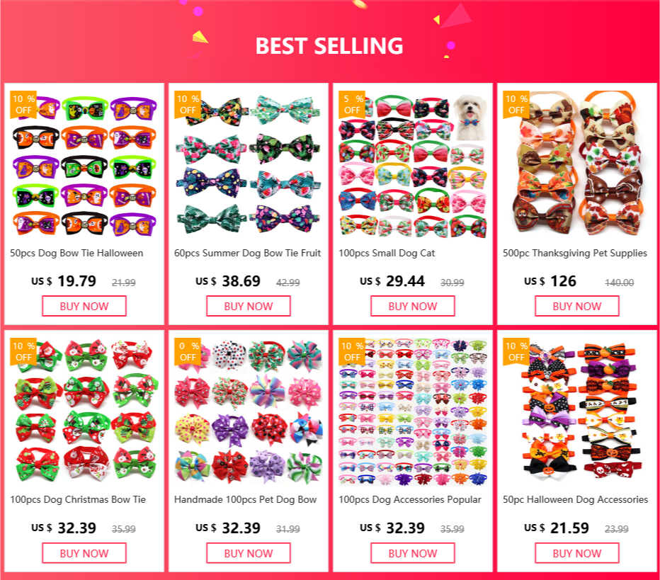 20pcs Dog Acccessories Dog Bow Tie  Bulk Dog Collar Bow Dog Bowtie Small Dog Cat Pet Supplies Dog Fashion Accessoreis Bow