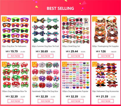 20pcs Dog Acccessories Dog Bow Tie  Bulk Dog Collar Bow Dog Bowtie Small Dog Cat Pet Supplies Dog Fashion Accessoreis Bow