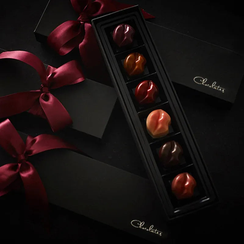 5Pcs Chocolate Boxes Packaging 6 Holes Rectangle Chocolate Covered Strawberry Paper Gift Box Wedding Christmas Birthday DIY Gift