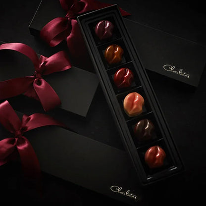5Pcs Chocolate Boxes Packaging 6 Holes Rectangle Chocolate Covered Strawberry Paper Gift Box Wedding Christmas Birthday DIY Gift