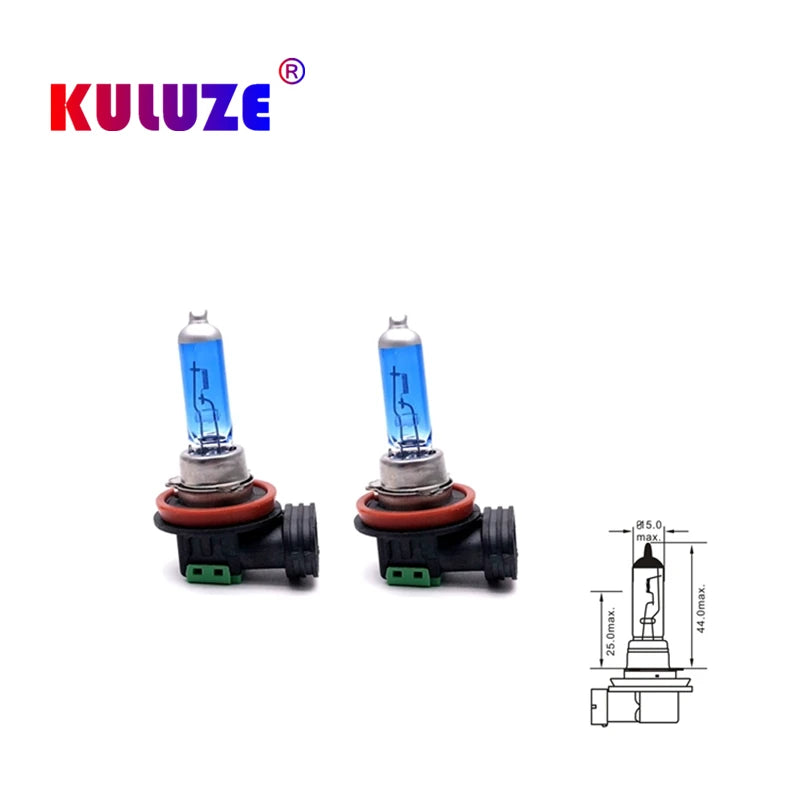2pcs Super Bright Car Light H1 H3 H4 H7 H8 H9 H11 H15 9005 HB3 Auto halogen lamp bulb Fog Lights 55W 12V 6000K White Headlights