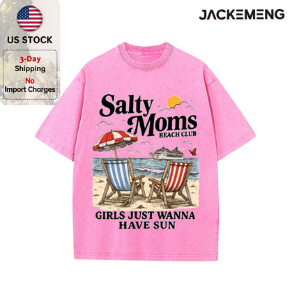 Oversized Vintage Beach Streetwear Print Tshirt USA Stock Wholesale Y2K Casual Tee