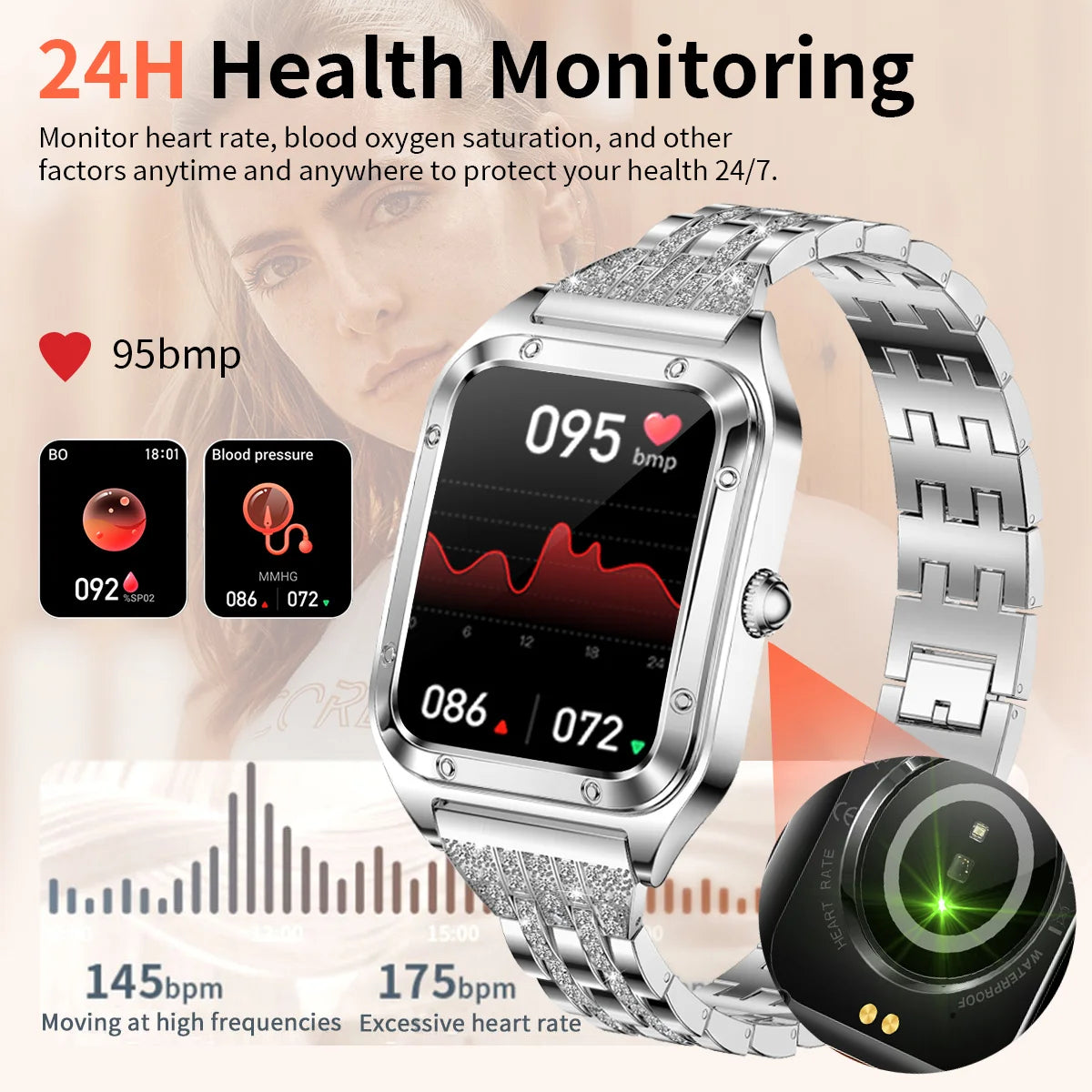 LIGE BW0544 Smart Watch for Women Make Answer Call Fitness Tracker Heart Rate SpO2 Monitor Smartwatch for Android Phones iPhone