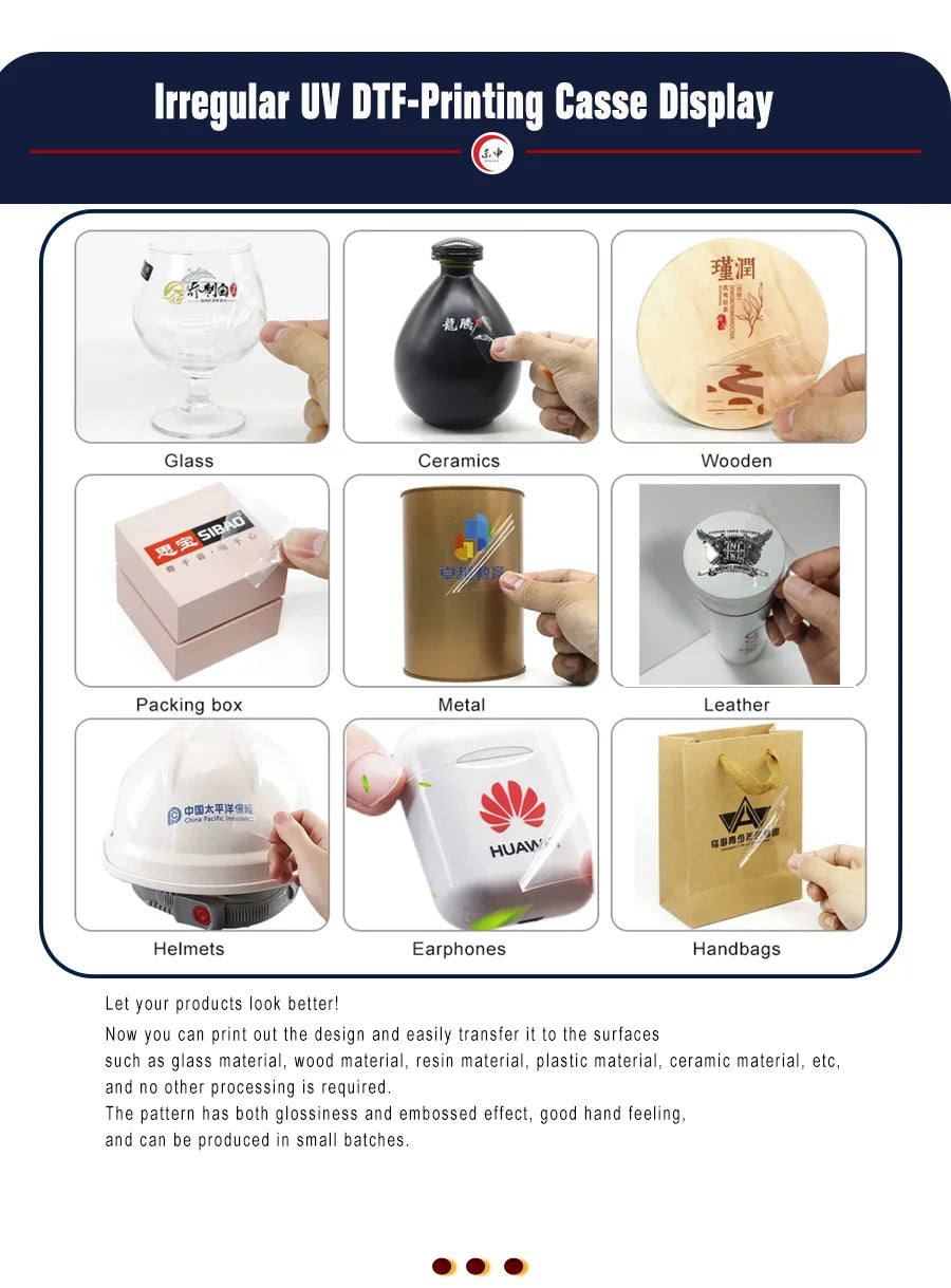 DOMSEM New A3 UV Sticker DTF Printer Inkjet Pet Film Sheet Sticker Uv Printing Machine