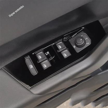 Center Control Gear Shift Panel Inner Door Armrest Handle Cover Trim Black Fit For VW Volkswagen Polo 2019 - 2023 Accessories