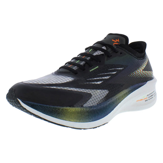 361 Flame Mens Lace-Up Closed Toe Breathable Embroidered Sporty Running Shoes Size 8.5 Black EVA Midsole Rubber Outsole Mesh