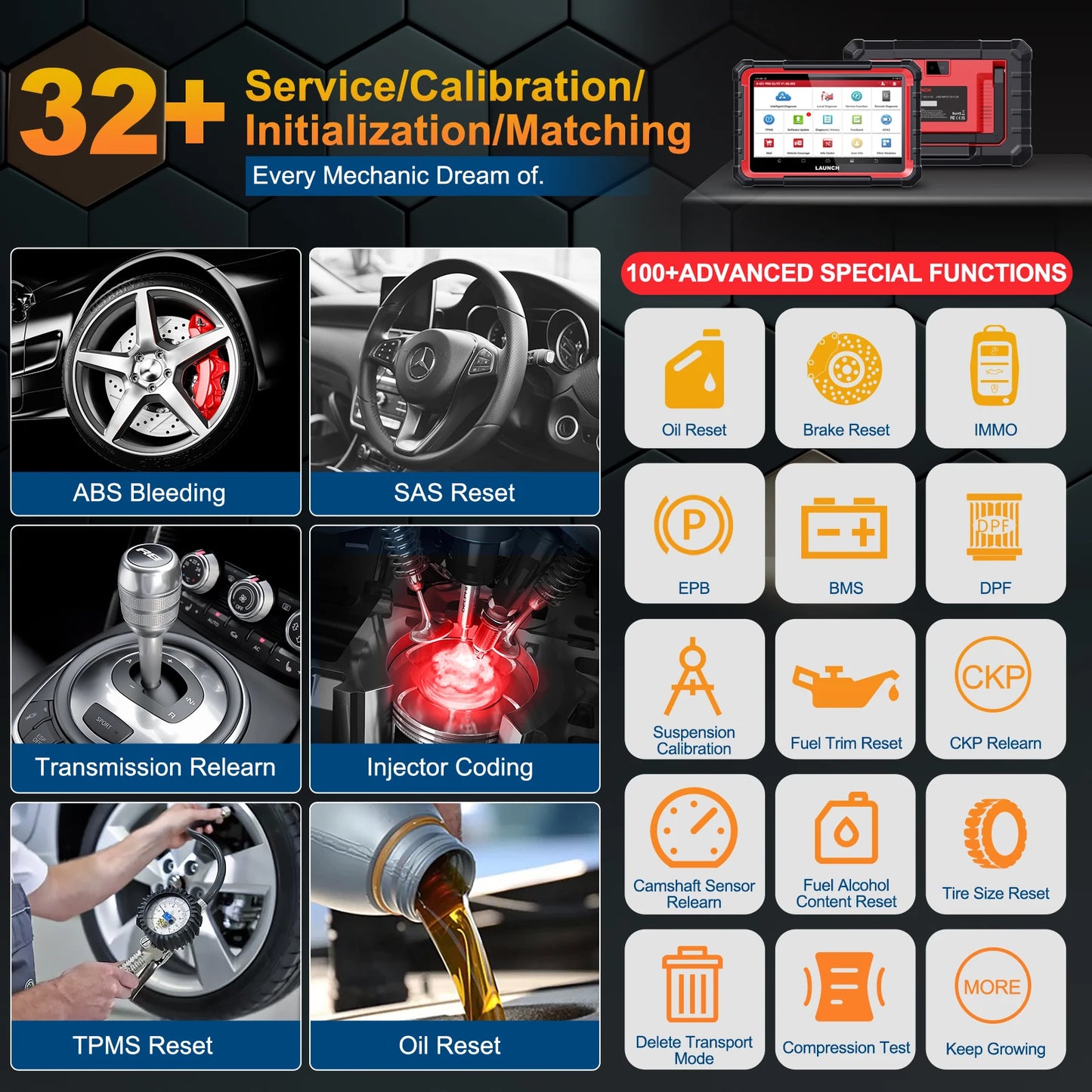 Launch X431 PRO ELITE PROS ELITE Bi-directional Auto Fault Code Reader OBD2 Scanner Car Diagnostic Tool