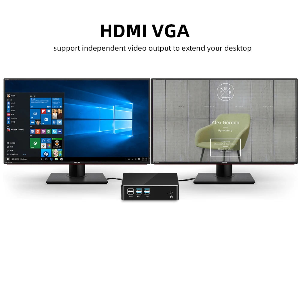 Compact Mini PC Intel Core I7 5500U I5 5200U I3 5005U Windows 10 Linux 300Mbps WiFi Gigabit Ethernet HTPC Thin Client