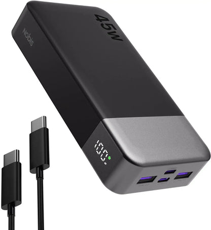 Massive 20000mAh 45W PD Portable Charger Charge 4 Devices Simultaneously, 0-60% in 30 Mins, Green Light Fast Charging Icon