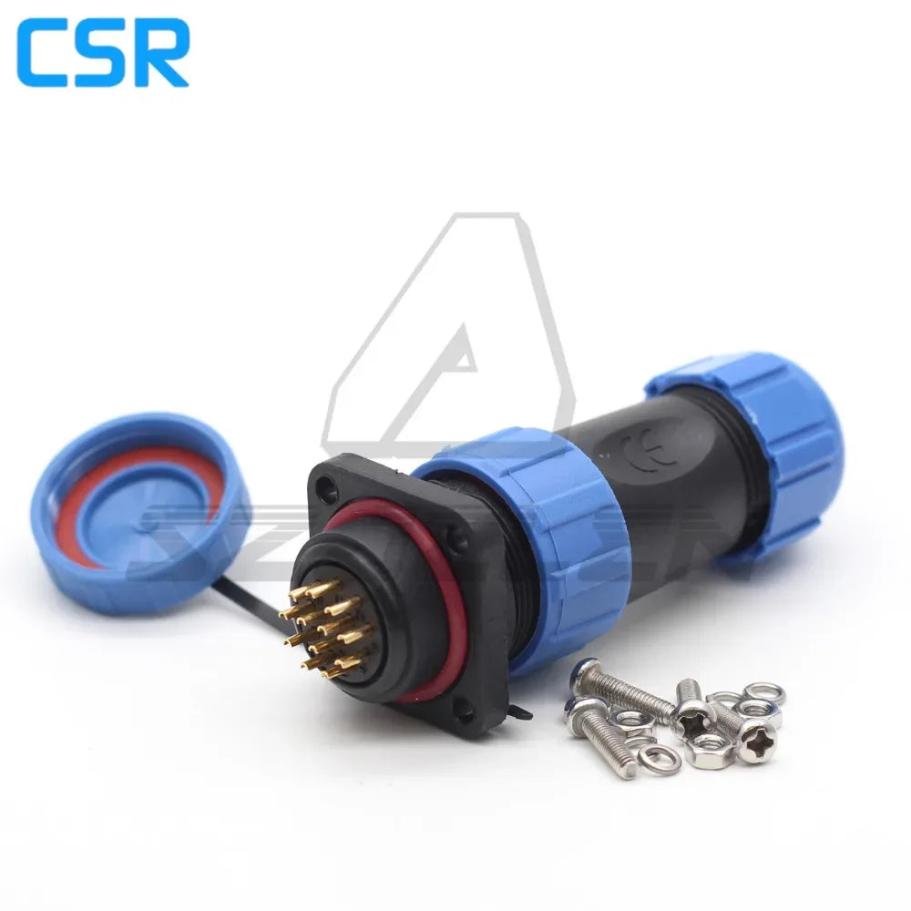 SP21 2/3/4/5/6/7/8/9/10/12 Pin IP68 Waterproof Connector Square Plastic Panel Mounting Connector Plug Female And Socket Male