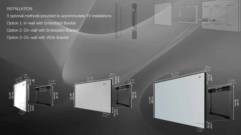 Souria 22 inches Smart Magic Mirror Waterproof TV for Bathroom Hotel DTV Tuner WiFi Bluetooth Built-in Apps Store ATSC DVB-T T2