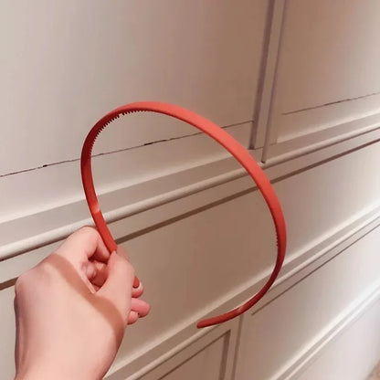 New Thin Edge Frosted Hair Hoop Non-slip with Teeth  Candy Color Girls Wash A Face Makeup Hair Band Korean Hair Accessories