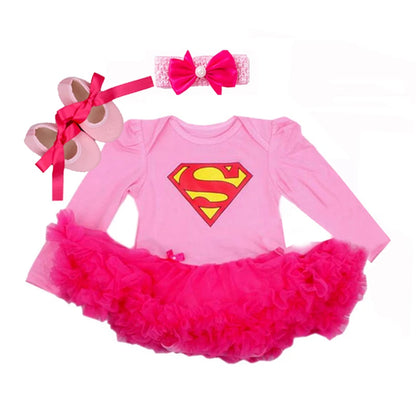0-2Y 3pcs Girl Baby Summer Suit Novelty Costume Newborn Clothing Sets Bebe Dress Toddler Clothes Party Cosplay Gift 3 6 9 12 18M